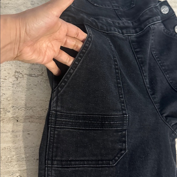 ANTHROPOLOGIE Seventy Mochi Elodie Frill Overall Black Denim Ruffled Straps Sz4 - Picture 11 of 16